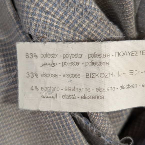 Zara Plaid Ankle Dress Pants Women's 6 Gray Cropped Faux Back Pockets - Picture 9 of 12